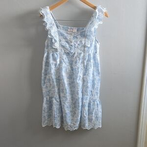 Blue and White Floral Rachel Ashwell Nightgown Size Small